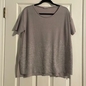Zara Grey Glitter T-Shirt